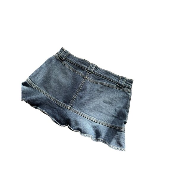 Vintage 2004 Old Navy Ruffle Mini Denim Skirt size 8 - Picture 3 of 8